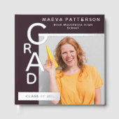 Modern Plum Graduation Photo Silver (Recto)