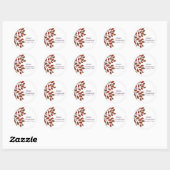 Modern Plum Herfst Tree Bruiloft Sticker (Vel)