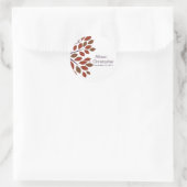 Modern Plum Herfst Tree Bruiloft Sticker (Tas)