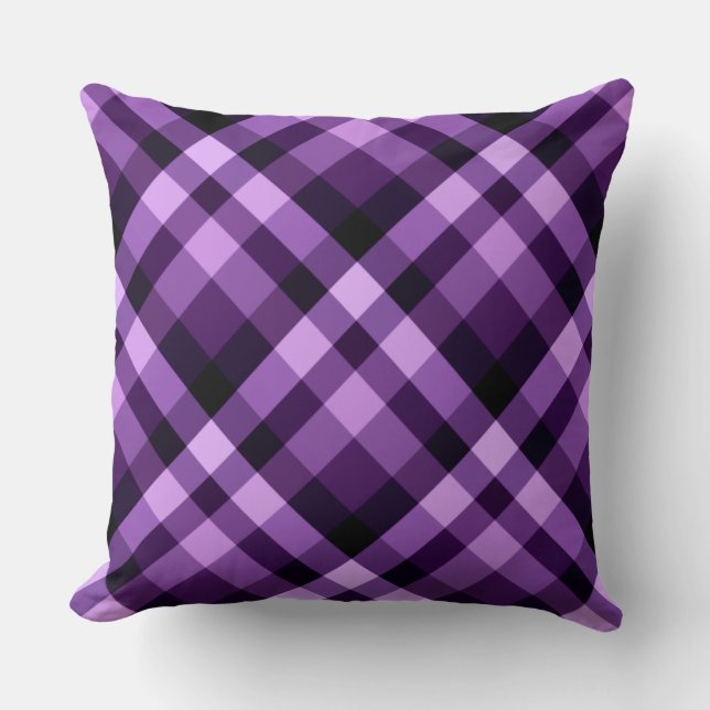 Modern Plum Paars Pset Pattern Big Sierkussen (Voorkant)