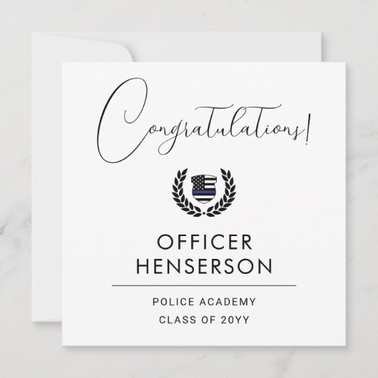 Modern Police Academy Afstuderen Gefeliciteerd Kaart (Voorkant)