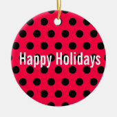 Modern Polka Dot Pattern Editable Circle Ornament (Voorkant)