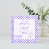 MODERN POLKA DOT WEDDING INVITATIONS PAARS BELL KAART (Staand voorkant)