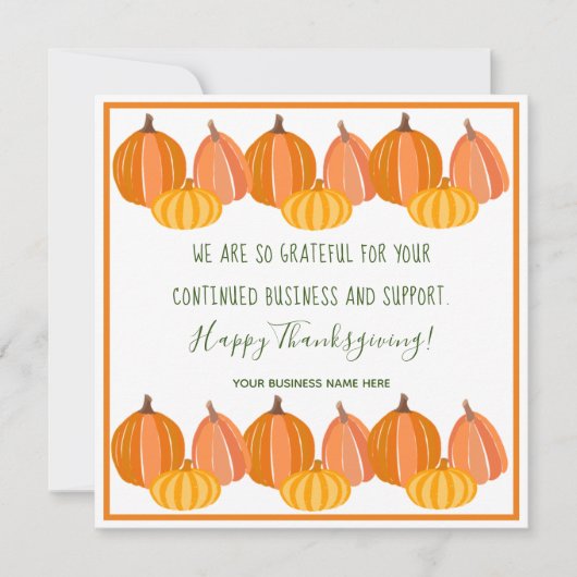 Modern pompoen Happy Thanksgiving Holiday Kaart (Voorkant)