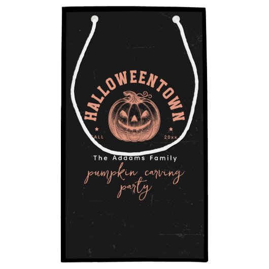 Modern pompoen Sinaasappel zwart Halloween Party Klein Cadeauzakje (Achterkant)