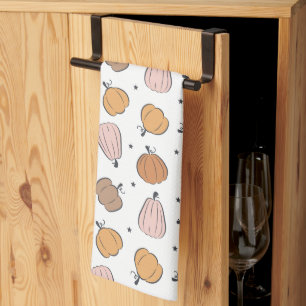 Modern pompoenpatroon - keukenhanddoek