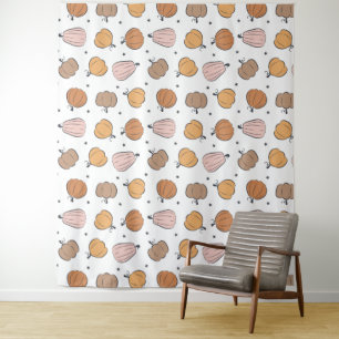 Modern pompoenpatroon - Tapestry Wandkleed