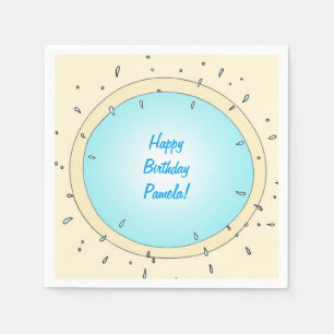 Modern Pool Splash gepersonaliseerde verjaardag se Servet