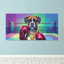 Modern Pop Art Boxer Dog Boxing Athlete