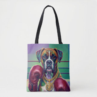 Modern Pop Art Boxer Dog Boxing Athlete Draagtas