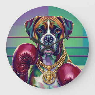 Modern Pop Art Boxer Dog Boxing Athlete Grote Klok