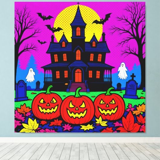 Modern Pop Art Halloween Canvas Afdruk (Insitu (Houten vloer))