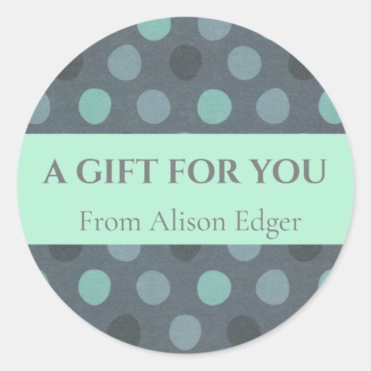 Modern Pop Turquoise Polka Dot  label (Voorkant)