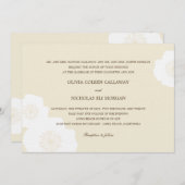Modern Poppies Wedding Invitation - Almond Kaart (Voorkant / Achterkant)
