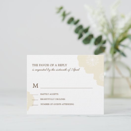 Modern Poppies Wedding RSVP Card - Ammond (Staand voorkant)