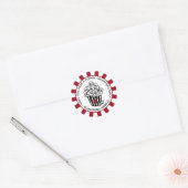 Modern Poppin' Valentijnsdag Ronde Sticker (Envelop)