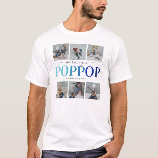 Modern Poppop Photo Collage T-shirt (Voorkant)