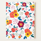 Modern Poppy Floral Pattern Coral Script Name Planner (Achterkant)
