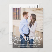 Modern Portrait Afbeelding Save the Date Briefkaar Briefkaart (Voorkant / Achterkant)