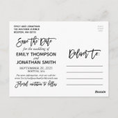 Modern Portrait Afbeelding Save the Date Briefkaar Briefkaart (Achterkant)