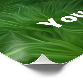 Modern poster met pit-hond op groen gras perfect poster (Hoek)