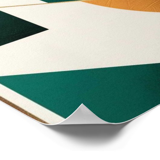 Modern poster minimalistisch met overlappende drie (Hoek)