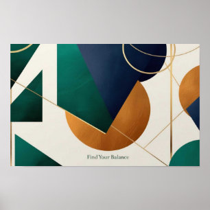 Modern poster minimalistisch met overlappende drie
