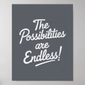 Modern Poster The Possibilities Are Endless - Gray (Devant)
