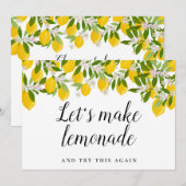 Modern Postponed Announcement Greenery Lemons Kaart (Voorkant / Achterkant)