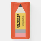 Modern potlood met informatie over leraar en leslo spandoek (Verticaal)