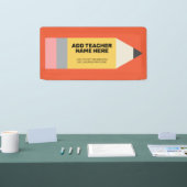 Modern potlood met informatie over leraar en leslo spandoek (Beurs)