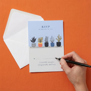Modern Potted House Planten RSVP-kaart RSVP Kaartje