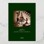 Modern Prettige feestdagen 2-foto kerstfeest met F (Achterkant)