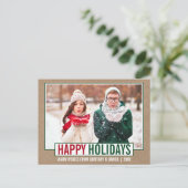 Modern Prettige feestdagen Foto Kraft Briefkaart (Staand voorkant)