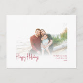 Modern Prettige feestdagen | Foto met rode scripti (Voorkant)