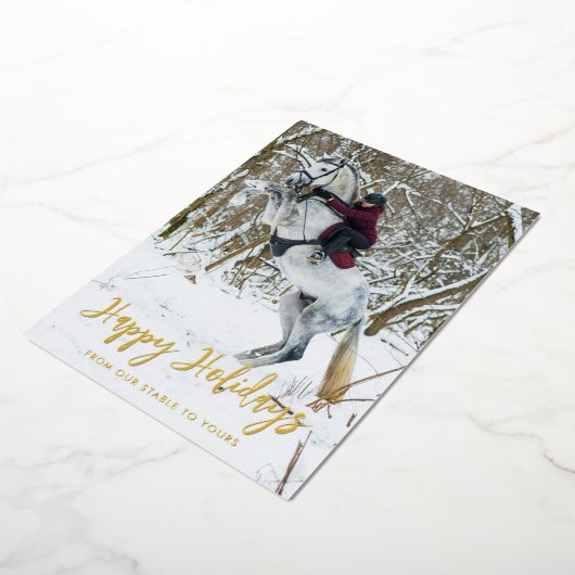 Modern Prettige feestdagen Script Equestrian Photo (Gedraaid)