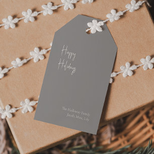 Modern Prettige feestdagen Zilverige Labels voor Cadeaulabel