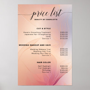 Modern, prijslijst Bord Poster