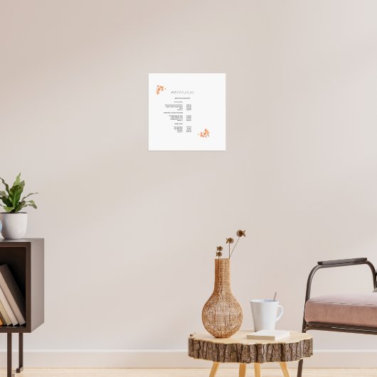 Modern, prijslijst Poster (Woonkamer 3)