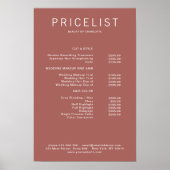 Modern, prijslijst Poster (Voorkant)