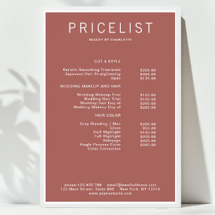 Modern, prijslijst Poster