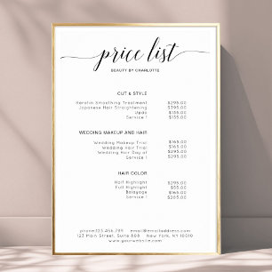 Modern, prijslijst Poster