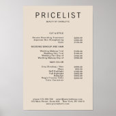 Modern, prijslijst Poster (Voorkant)