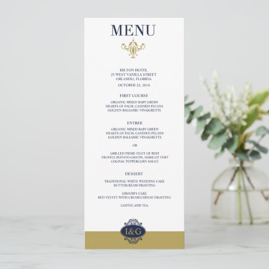 Modern Print The Love Wedding Menu Card (Staand voorkant)