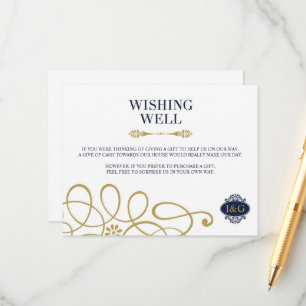 Modern Print The Love Wedding Wishing Well Card Informatiekaartje