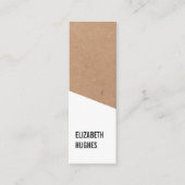 Modern Printed Kraft Paper White Geometric Mini Visitekaartje (Voorkant)
