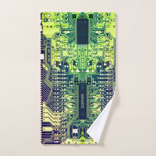 Modern printplaatontwerp Voeg naam toe Geeky Bad Handdoek (Handdoek)