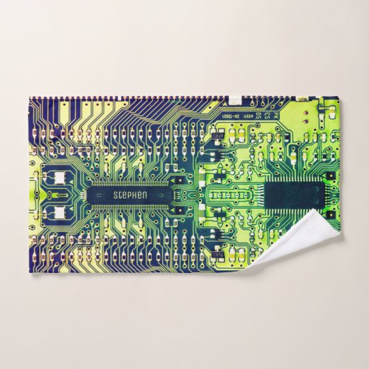 Modern printplaatontwerp Voeg naam toe Geeky Bad Handdoek (Handdoek)