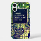 Modern printplaatontwerp Voeg naam toe Geeky Case-Mate iPhone Case (Achterkant)