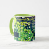Modern printplaatontwerp Voeg naam toe Geeky Mok (Voorkant links)